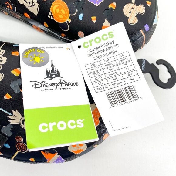Crocs Disney Men 9 Women 11 Halloween 2020 Candy Classic Clogs Black Treats NEW - Picture 6 of 7